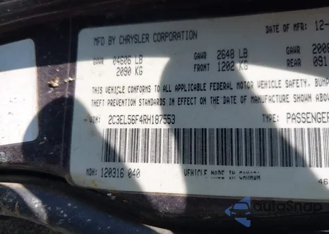 1994 Chrysler Concorde из США, поврежденный, VIN 2C3EL56F4RH187553